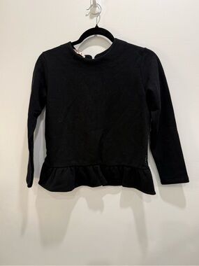 Marni Black Long-Sleeve Peplum Top for Kids